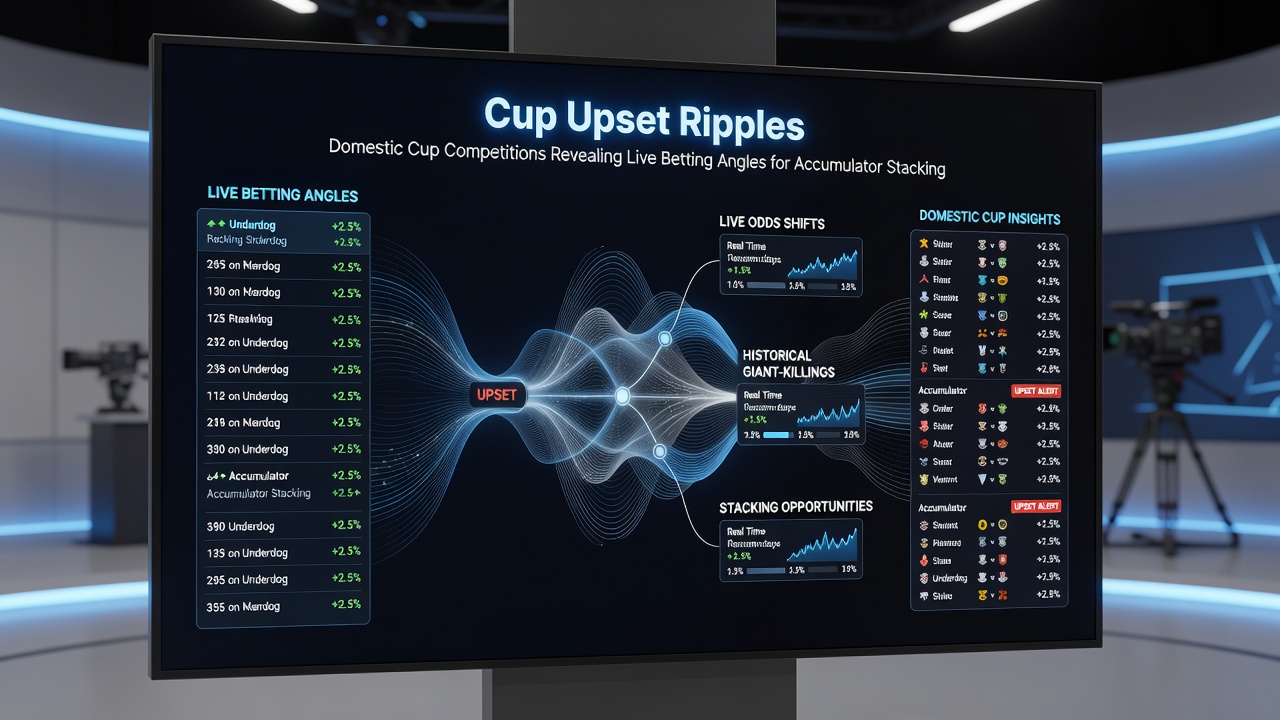 Live betting interface displaying in-play soccer odds during a cup upset