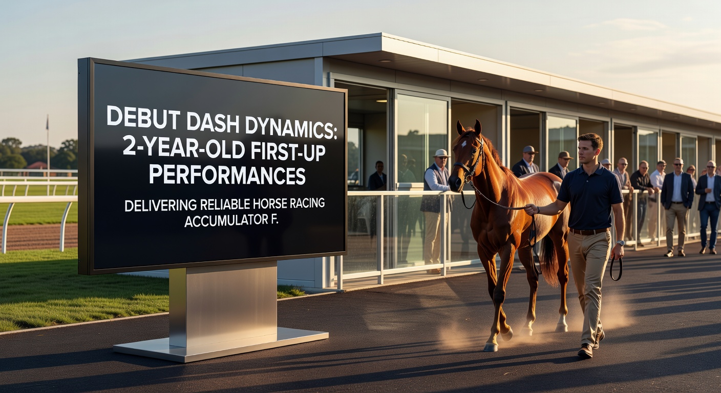 Trainers and jockeys reviewing a 2-year-old's trial footage, emphasizing preparation tactics that translate to debut success in accumulator strategies