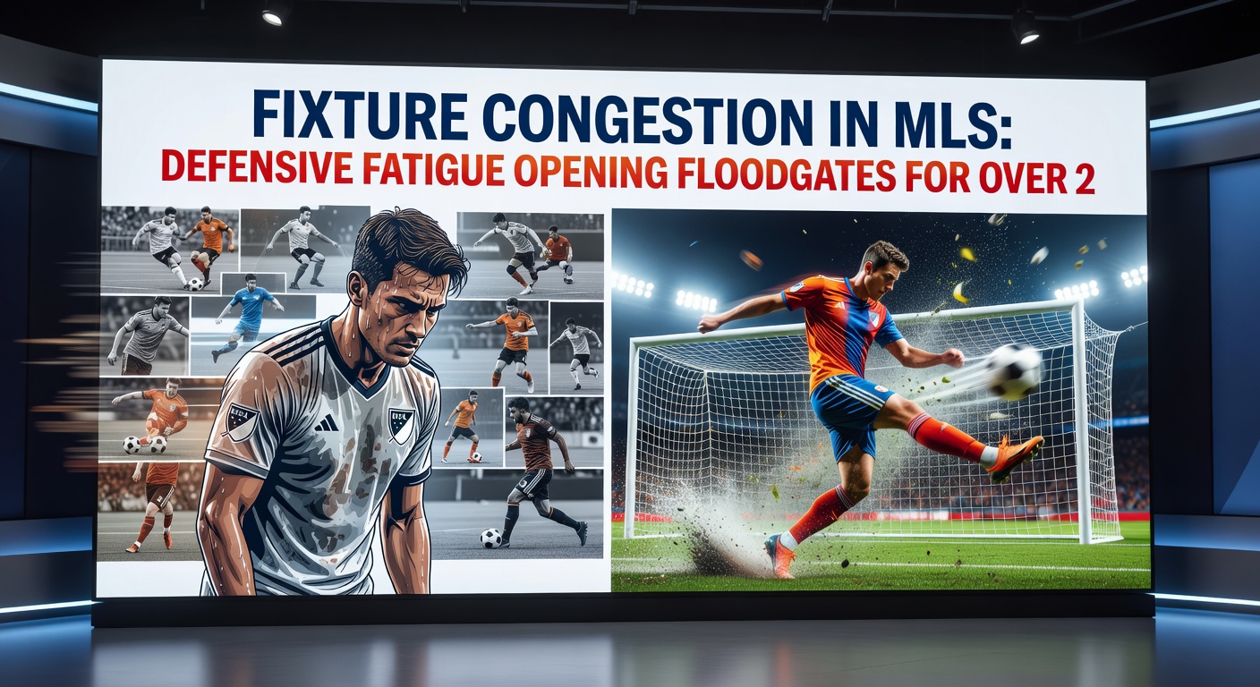 Graph showing goal increases in MLS during congested fixtures, with bars rising sharply for over 2.5 outcomes