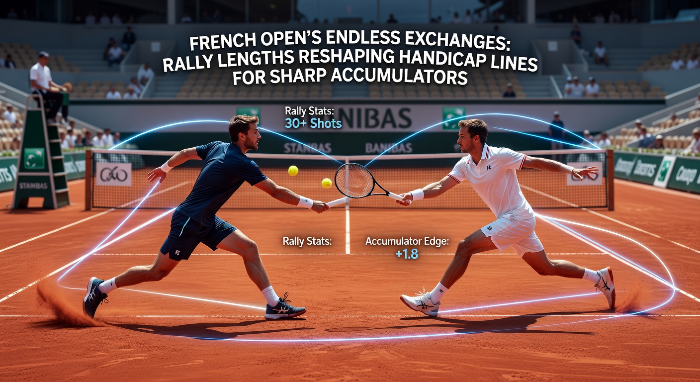 Intense long rally on clay court at French Open with players sliding and battling from baseline