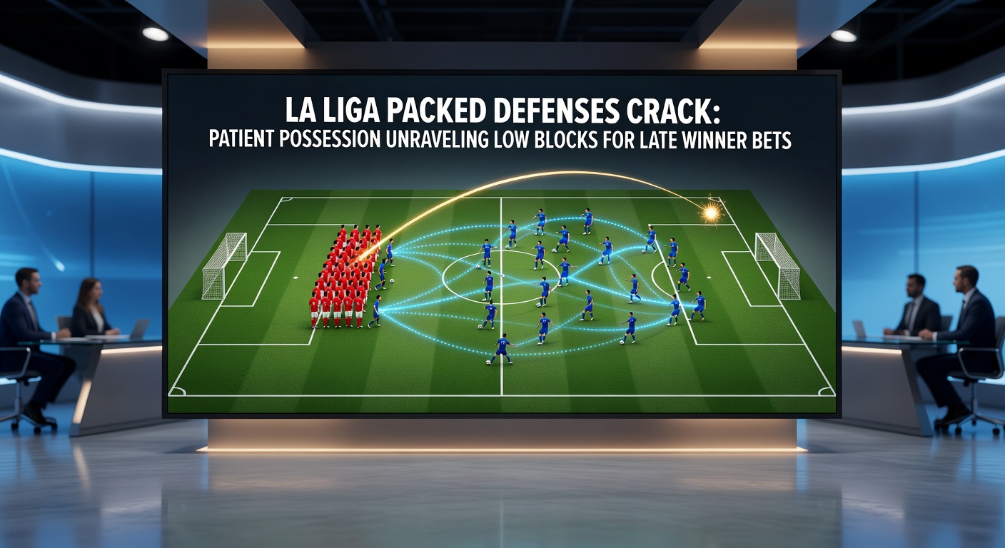 Heat map visualization from a La Liga game illustrating patient possession building in midfield before a late breakthrough goal against a deep defensive line
