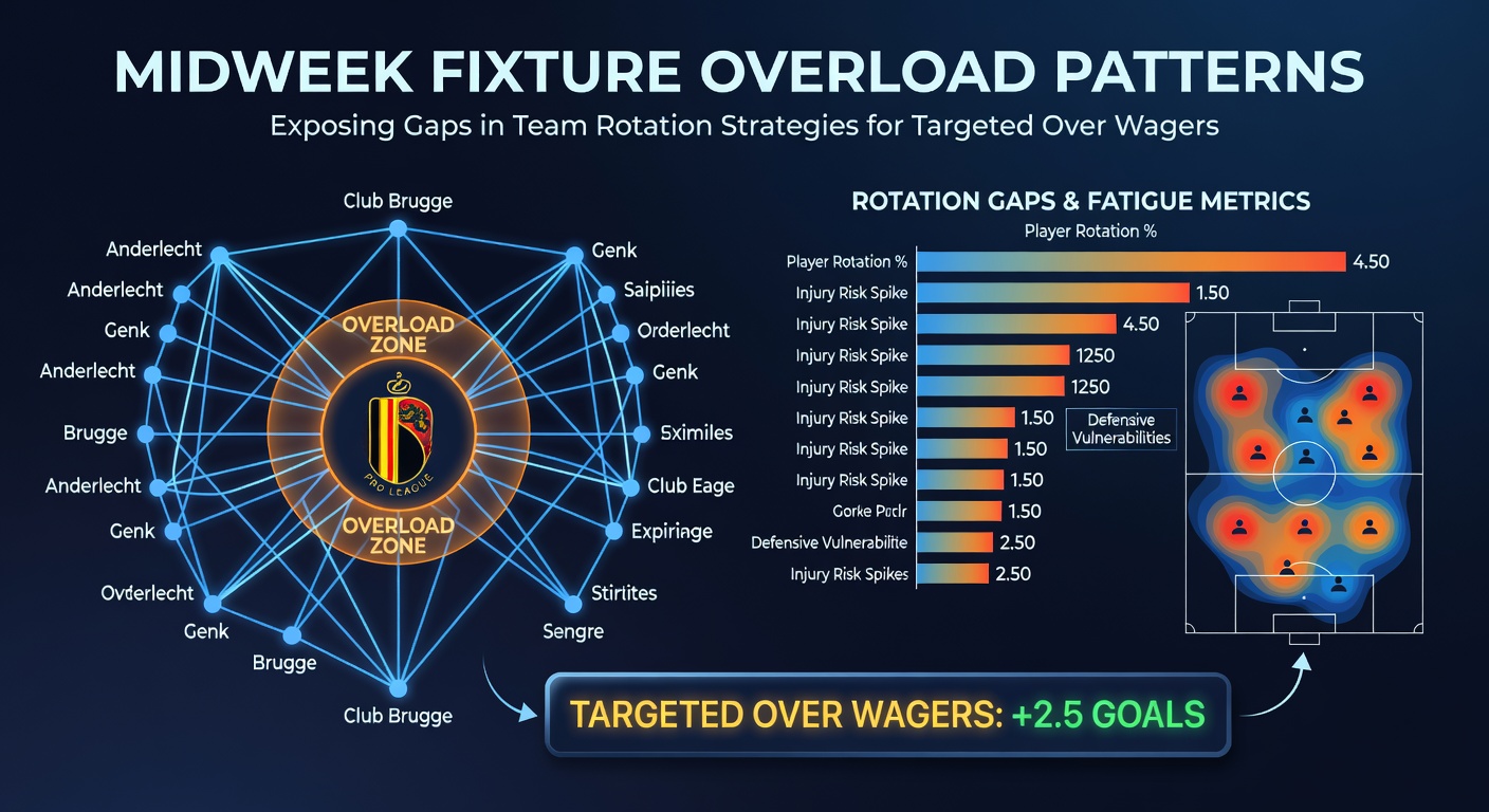 Belgian Pro League match action showing player fatigue during a midweek fixture