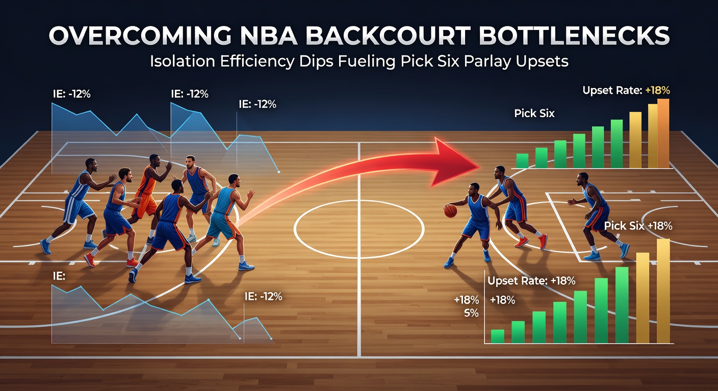 Close-up of an NBA guard calling for a screen amid defensive pressure, illustrating backcourt isolation challenges