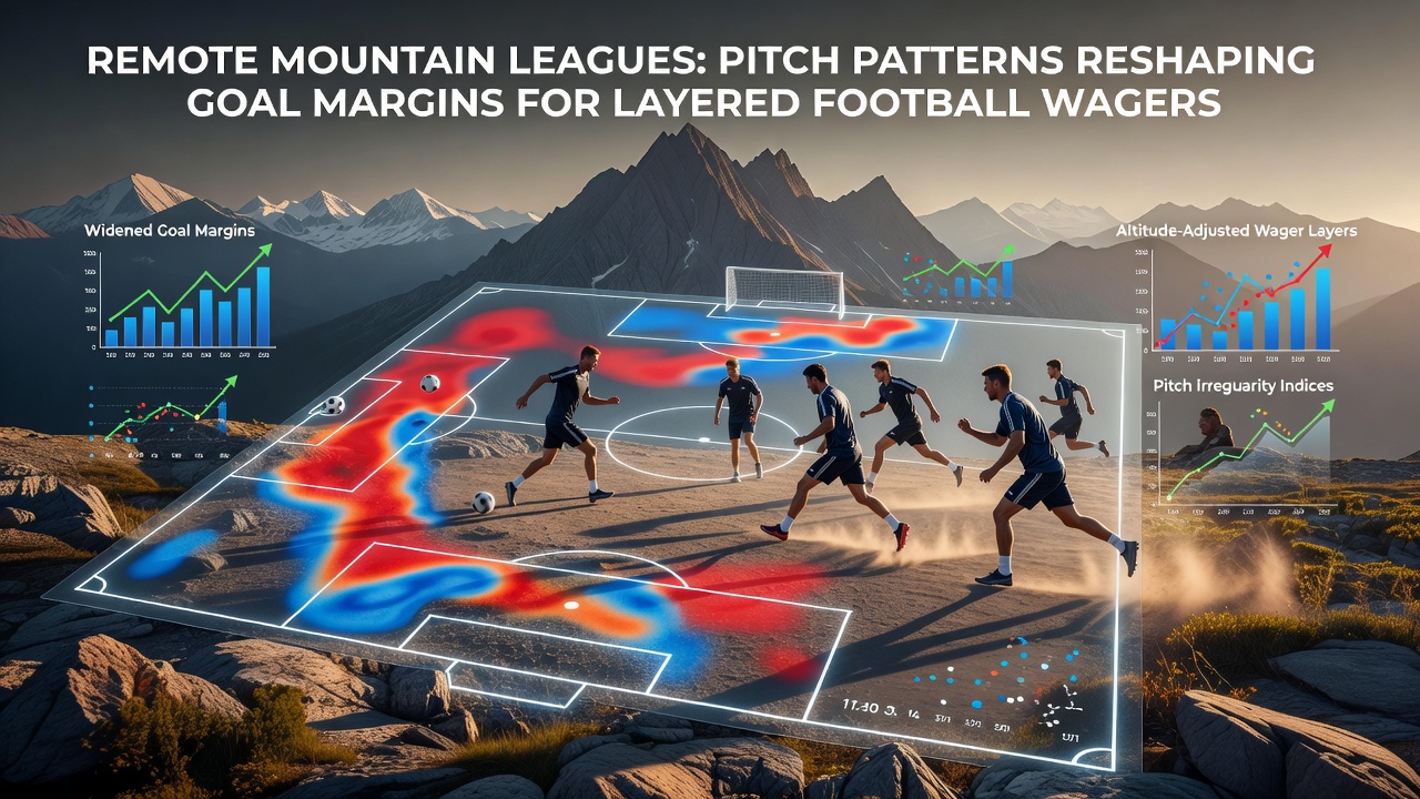 Close-up of uneven pitch turf on a mountain-side stadium during a league match with players adjusting to the surface