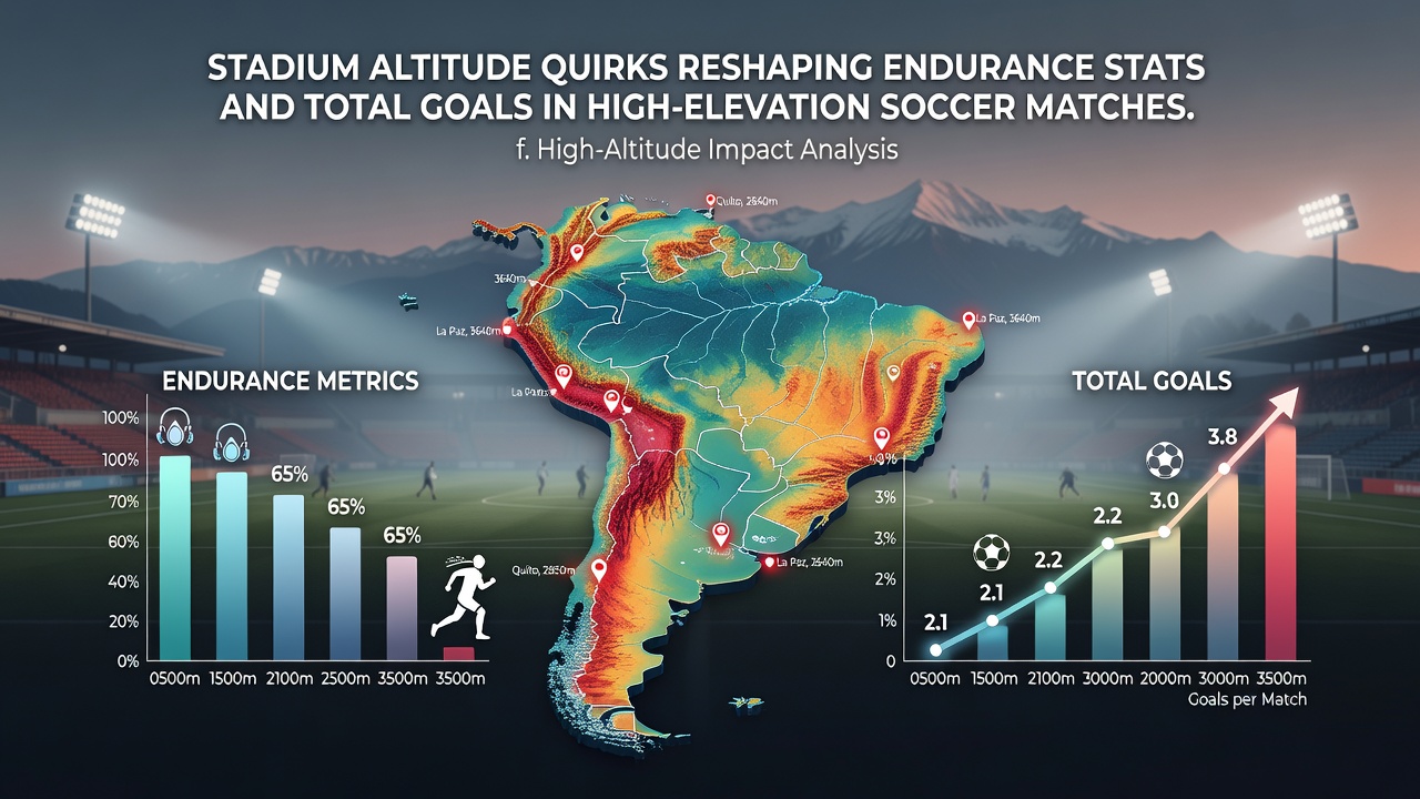 Players showing signs of fatigue in a high-altitude soccer game with endurance tracking overlay